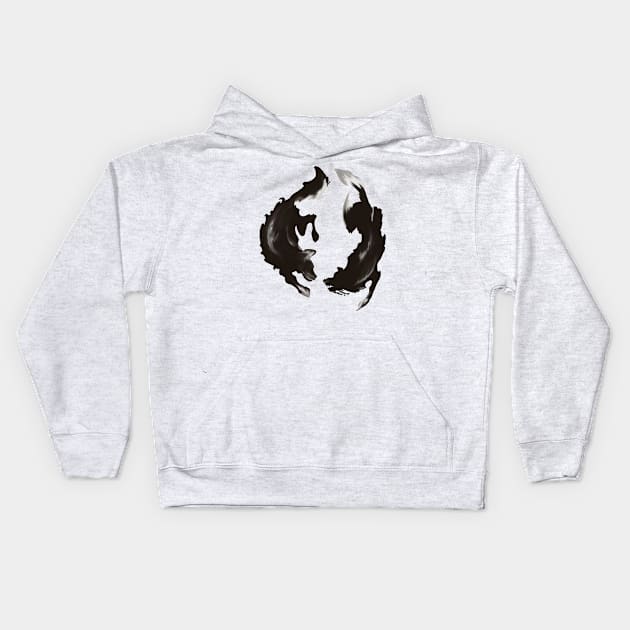 ink wolves Kids Hoodie by Wayward Prints